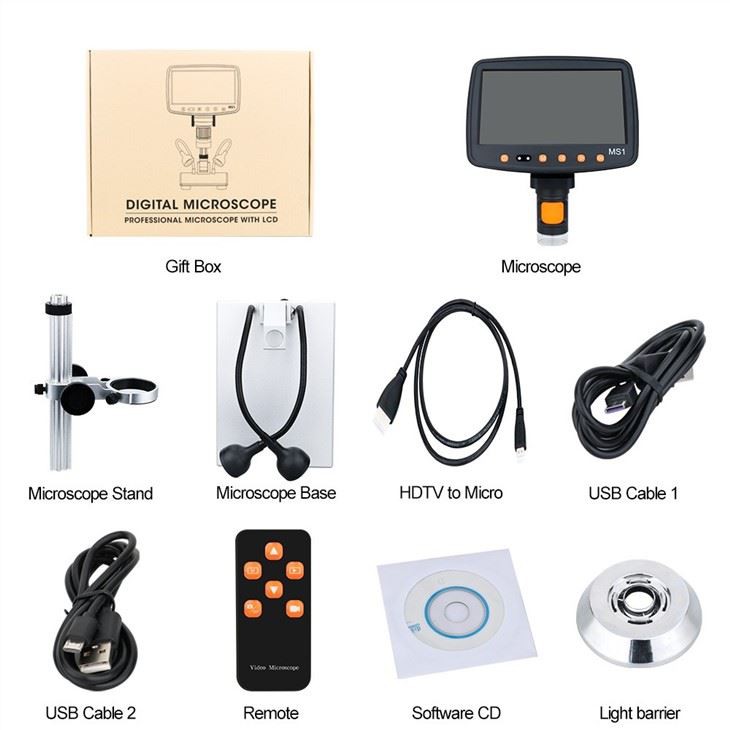 Digital USB Microscope 7.0 Inch LCD 32GB TF Card