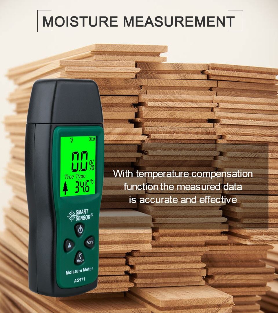 Jadual Ketumpatan Kayu Meter Kelembapan Hygrometer Kayu Digital