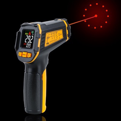 Memperkenalkan satu termometer inframerah salutan panas dengan 13 titik laser...